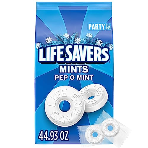LIFE SAVERS Pep-O-Mint Breath Mint Bulk Hard Candy, Partygröße, 1,2 l Beutel von Life Savers