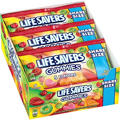 Lifesavers Gummies Five Flavor Pouches, 4.2 Ounce (Pack of 15) von Life Savers