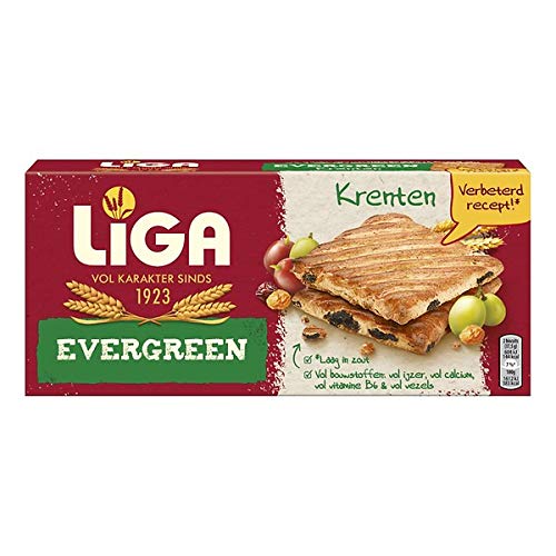 Liga Evergreen Cereal Keks Johannisbeeren Vollkorn - 225 Gramm x 4 Packungen von Liga