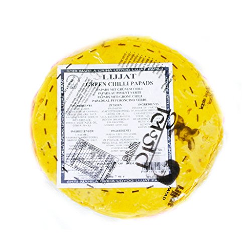 Lijjat Grüner Chili Papadam, 200g von Lijjat