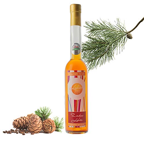 Premium Zirbenlikör 350ml 30,60% vol. | Aromatisches Zirbenschnaps Likör mit wohltuender Zirbe | Ideal als Geschenk für Likör Liebhaber | Partylikör Partyshot | Stone pine Liqueur von Likör-Genusswerkstatt