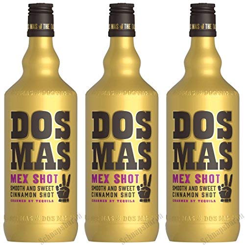 Dos Mas Mex Shot Zimtlikör verfeinert mit Tequila 700ml 3er Pack von ebaney