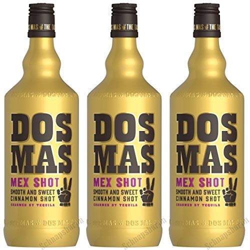 Dos Mas Mex Shot Zimtlikör verfeinert mit Tequila 700ml 3er Pack von Likör