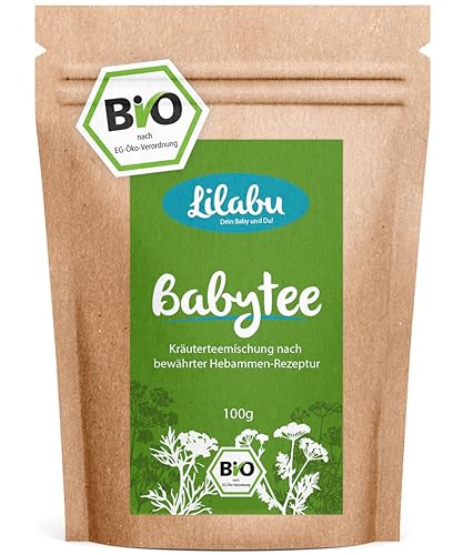 Lilabu Babytee 100g Bio - Bio-Bäuchleintee - 100% Bio-Zutaten, ohne Zusätze - reines Naturprodukt nach altem Hebammenrezept - empfohlen von miBaby.de von Biotiva