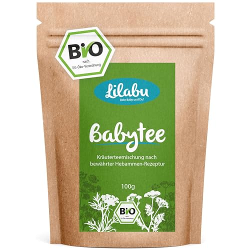 Lilabu Babytee 100g Bio - Bio Bäuchleintee - 100% Bio Zutaten ohne Zusätze - reines Naturprodukt nach altem Hebammenrezept - empfohlen von miBaby.de - Biotiva von Biotiva