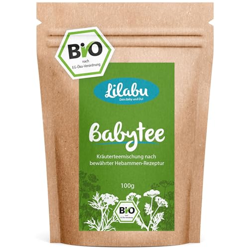 Lilabu Babytee 100g Bio - Bäuchleintee - 100% Bio Zutaten Ohne Zusätze - Reines Naturprodukt Nach Altem Hebammenrezept - Empfohlen von miBaby.de - Biotiva von Lilabu