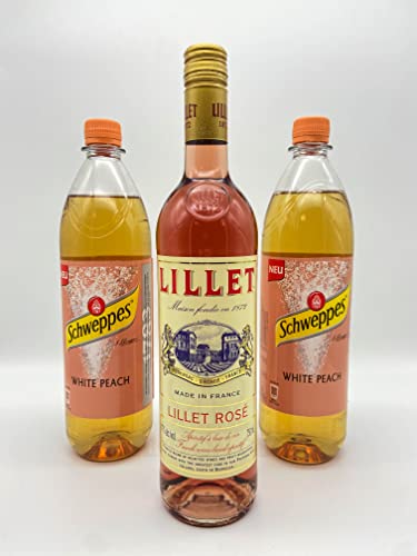 Lillet Rose 0.75 (17% Vol.) + 2x Schweppes White Peach 1L von Lillet