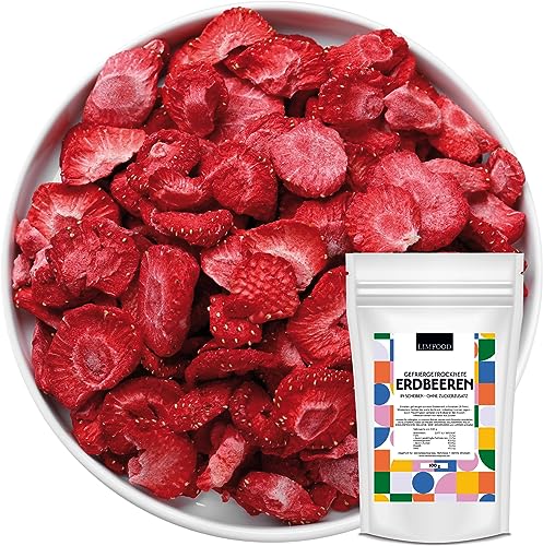 Limfood | 100g gefriergetrocknete Erdbeeren in Scheiben - gefriergetrocknete Erdbeeren - Früchte gefriergetrocknet - frei von Zusatzstoffen - große Scheiben - ohne Zuckerzusatz Limfood | 100g gefriergetrocknete Erdbeeren in Scheiben - gefriergetrocknete Erdbeeren - Früchte gefriergetrocknet - frei von Zusatzstoffen - große Scheiben - ohne Zuckerzusatz von Limfood