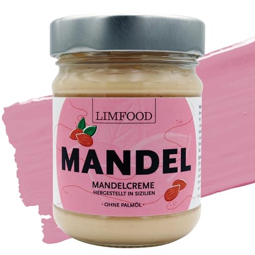 Limfood | 190g Mandelcreme süß, 45% Mandelanteil, hergestellt in Bronte, Italien - süßer Brotaufstrich | hoher Nussanteil | ohne Palmöl Limfood | 190g Mandelcreme süß, 45% Mandelanteil, hergestellt in Bronte, Italien - süßer Brotaufstrich | hoher Nussanteil | ohne Palmöl von Limfood