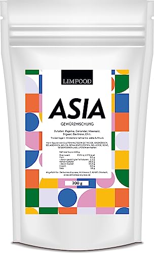 Limfood | 200g Asia Gewürz, asiatische Gewürzmischung für asiatische Wok Gerichte wie gebratene Nudeln mit Huhn & gebratener Reis mit Ei von Limfood