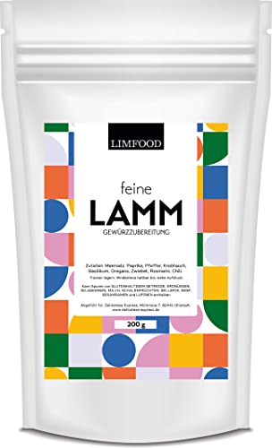 Limfood | 200g Lamm Gewürz, Gewürzmischung für Lamm Gerichte, wie Lammbraten, Schmorgerichte, fein abgestimmte Mischung mit Rosmarin, gegrilltes, gebratenes oder geschmortes Lamm von Limfood