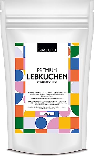 Limfood | 200g Lebkuchengewürz, weihnachtliche Lebkuchen Gewürzmischung, zum Backen von Weihnachtsgebäck, Lebkuchen und Honigkuchen Limfood | 200g Lebkuchengewürz, weihnachtliche Lebkuchen Gewürzmischung, zum Backen von Weihnachtsgebäck, Lebkuchen und Honigkuchen von Limfood