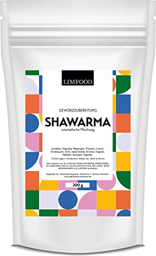 Limfood | 200g Shawarma Gewürz, arabische orientalische Gewürzmischung, Schawarma, Gewürzzubereitung für Schawarma Wrap, für traditionelle Levante Gerichte von Limfood