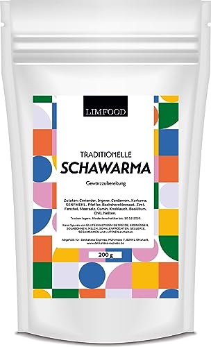 Limfood | 200g Shawarma Gewürz nach "traditionelle Art" arabische orientalische Gewürzmischung, Schawarma, Gewürzzubereitung, Levante Gerichte von Limfood