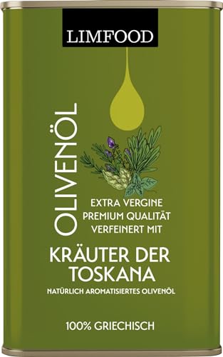 Limfood | 250ml Olivenöl & Kräuter, Kräuteröl, aromatisiert aus Griechenland, natives Olivenöl extra aus Korinth in Peloponnes verfeinert mit Kräuter der Toskana von Limfood