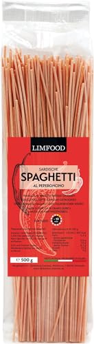 Limfood | 500g Spaghetti al peperoncino - Pasta mit Chili, Spaghetti aus Italien (Sardinien), rauhe Oberfläche, langsam getrocknet, Bronze verfahren von Limfood