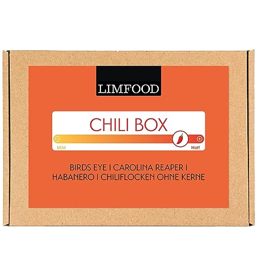 Limfood | Geschenkset Gewürze - EXTRA SCHARF - Gewürzbox, Gewürzset mit 4 Gewürzen in Aroma Dosen - Geschenkidee Chili von Limfood