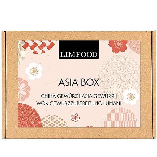 Limfood | Geschenkset Gewürze - Gewürzbox, Gewürzset mit 4 Gewürzen in Aroma Dosen - Geschenkkorb Kochen - Gewürzmischungen Länderküche - (Asia) von Limfood