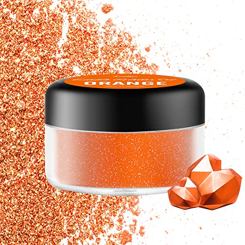 Essbarer Glitzer - 10g Essbarer Glitzerpulver Schimmer Glitzerstaub für Getränke, Kuchen, Lebensmittel - Metallisch Glitzerpuder Lebensmittelfarbe Pulver zum Cocktails, Wein, Fondant, Keksen (Orange) von Limino