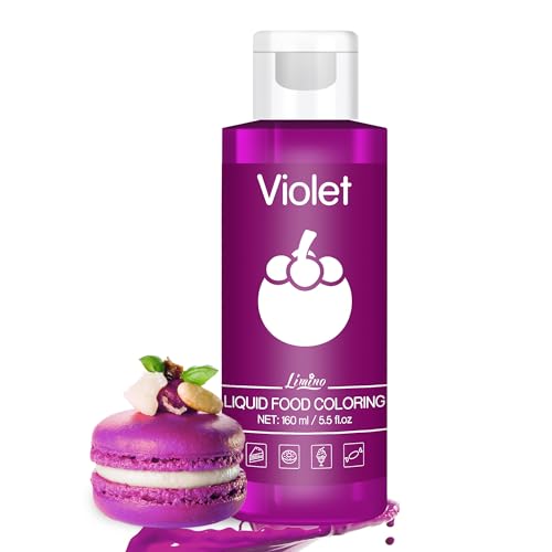 Lebensmittelfarbe - 160ml Flüssige Lebensmittel Farben für Kuchen, Backen, Kekse, Macaron - Zuckerfrei Konzentrierte Farbe Food Coloring für Tortendeko, Getränken, Osterei, DIY Slime (Violett) von Limino