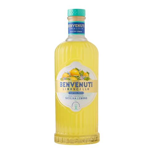 Limoncello Benvenuti 50 cl - Likör aus Schalen sizilianischer Zitronen, Natürliches Rezept, ohne Farbstoffe und künstliche Aromen. 28% vol. von Lupsty