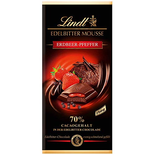 Lindt Erdbeere & Pfeffer 70% Dark Chocolate Mousse 150g Riegel (Edelbitter von Lindt Europe