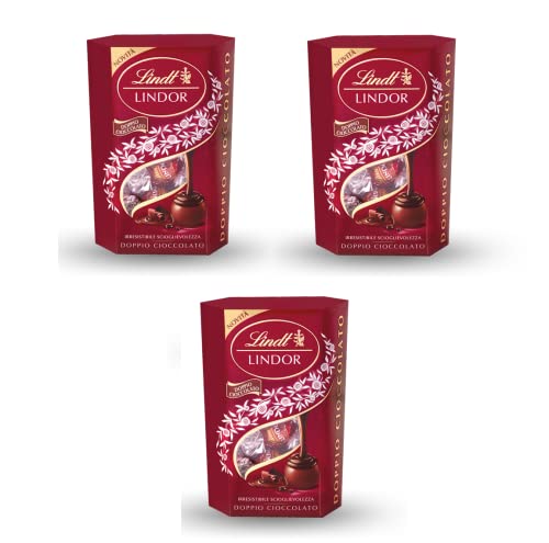 3x Lindt Lindor Cornet Doppio Cioccolato Pralinen mit Milchschokolade und zarter dunkler Schokoladenfüllung 200g von Lindt Lindor