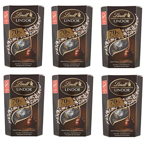 6x Lindt Lindor 70% Cacao Dunkle Schokolade Pralinen mit weicher Füllung 200g von Lindt Lindor