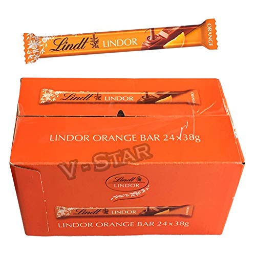 FULL BOX OF LINDT LINDOR MILK CHOCOLATES BAR 24 X 38g (LINDOR ORANGE) von Lindor
