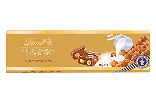 Alpenvollmilch Nuss Schokolade mit Haselnüssen 300g 2er Pack von Lindt und Sprüngli GmbH Chocoladefabriken