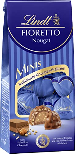 Lindt Schokolade - FIORETTO Minis Nougat | 115 g | Ca. 10 Vollmilch Pralinen mit Nougat Füllung und feinen Haselnussstückchen umhüllt von knusprigem Crisp | Pralinengeschenk | Schokoladengeschenk von Lindt