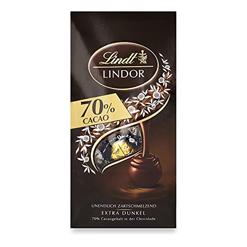 Lindt Lindor Edelbitter Schokoladenkugeln mit 70 % Kakao (ca. 10 Kugeln), 4 x 136 g von Lindt & Sprüngli