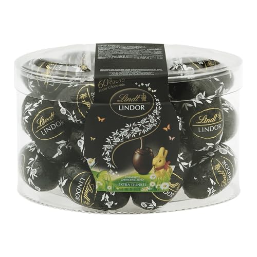 Lindt Schokolade LINDOR Eier 60% Kakao | 450 g | LINDOR Eier extra dunkel mit zartschmelzender Füllung und 60% Kakaoanteil | Oster Schokolade | Schokoladengeschenk | Ostereier von Lindt & Sprüngli