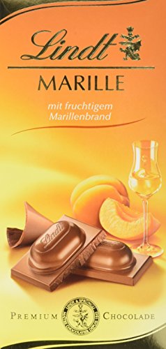 Lindt Schokolade Marille | 12 x 100 g Tafel | Vollmilch-Schokolade mit fruchtigem Marillenbrand, alkoholhaltig | Schokoladentafel | Schokoladengeschenk von Lindt