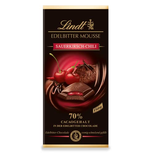 Lindt Schokolade Mousse Tafel | Edelbitter Mousse Sauerkirsch-Chilli | 13 x 150 g von Lindt