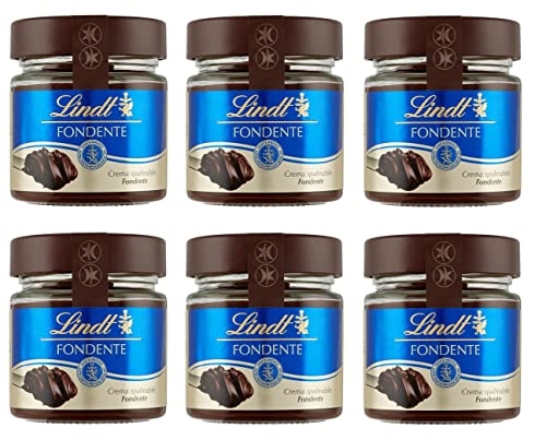 6x Lindt Crema Spalmabile al Cioccolato Fondente Streichcreme Streichfähige Creme aus Dunkler Schokolade und Fettarmer Kakao 200g Glas von Lindt