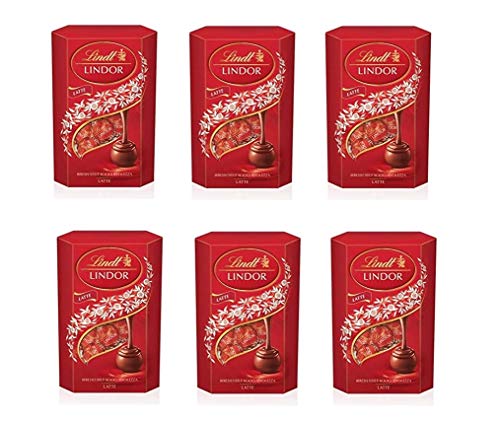 6x Lindt Lindor Box Latte Pralinen mit Milchschokolade und weiche Füllung 200g von Lindt