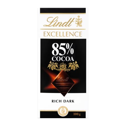 Lindt EXCELLENCE 85 % Kakao - Edelbitter-Schokolade | 100 g Tafel | Extra kräftige Bitter-Schokolade | Intensiver Kakao-Geschmack | Dunkle Schokolade | Vegane Schokolade | Schokoladengeschenk von Lindt