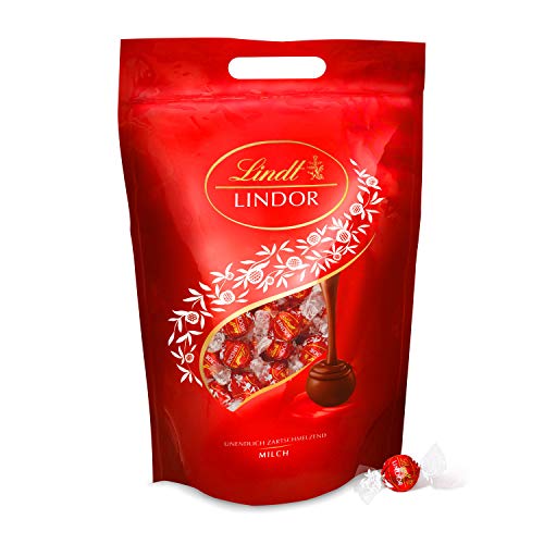 Lindt Schokolade LINDOR Kugeln Milch | 2 kg Beutel | Ca. 160 LINDOR Kugeln aus Vollmilch-Schokolade mit zartschmelzender Füllung | Pralinengeschenk | Großpackung | Schokoladengeschenk von Lindt & Sprüngli