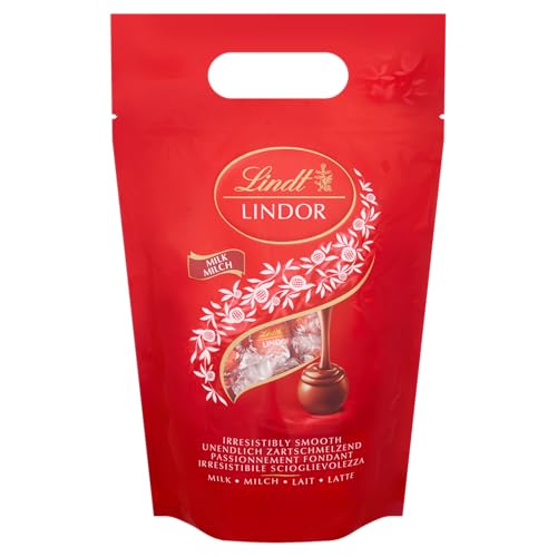 Lindt Lindor Milchschokoladentrüffelbeutel - ca. 80 Kugeln, 1 kg - Perfekt zum Teilen - Schokoladenkugeln mit einer glatt schmelzenden Füllung von Lindt