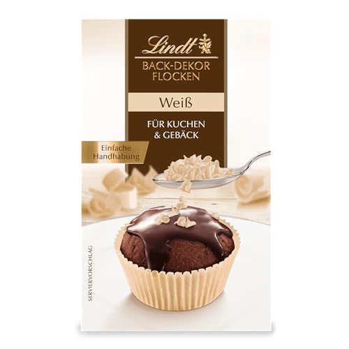 Lindt Schokolade - Back-Dekor Flocken Weiß | 120 g | Zarte Schokoladen-Flocken zum Dekorieren von Kuchen, Torten, Gebäck oder Dessert | Dekor | Backen | Schokoladengeschenk von Lindt