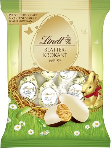 Lindt Blätterkrokant Kugeln Weiß | 85 g | Zartknuspriger Krokant gehüllt in weißer Schokolade | Schokoladen-Geschenk zu Ostern | Osterschokolade Lindt Blätterkrokant Kugeln Weiß | 85 g | Zartknuspriger Krokant gehüllt in weißer Schokolade | Schokoladen-Geschenk zu Ostern | Osterschokolade von Lindt