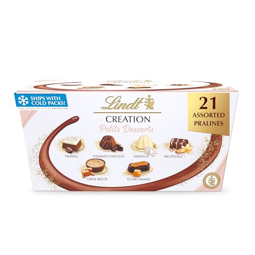 Lindt Creation Dessert Ballotin Pralinenschachtel, sortiert, 19 Pralinen, 200 g, weiße und dunkle Schokolade von Lindt