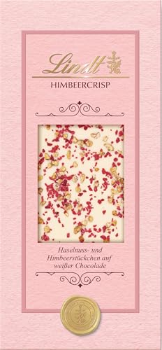 Lindt Cute Chocolaterie Tafel Himbeercrisp | 100g Tafel | Fruchtige Himbeerstückchen auf feiner weißer Schokolade | Schokoladengeschenk von Lindt