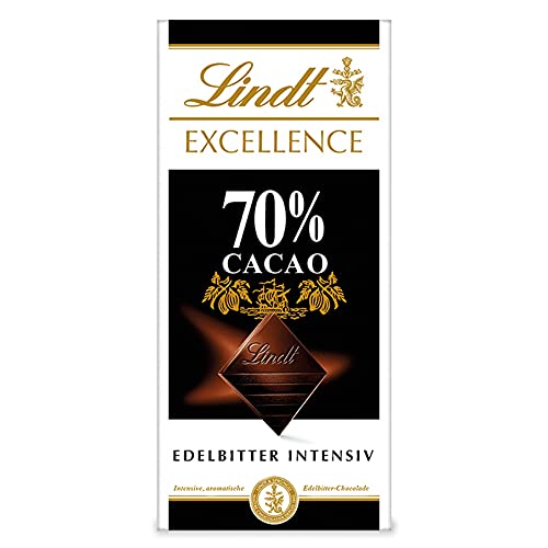 Lindt EXCELLENCE 70 % Kakao - Edelbitter-Schokolade | 100 g Tafel | Vollmundige Bitter-Schokolade | Intensiver Kakao-Geschmack | Dunkle Schokolade | Vegane Schokolade | Schokoladengeschenk Lindt EXCELLENCE 70 % Kakao - Edelbitter-Schokolade | 100 g Tafel | Vollmundige Bitter-Schokolade | Intensiver Kakao-Geschmack | Dunkle Schokolade | Vegane Schokolade | Schokoladengeschenk von Lindt