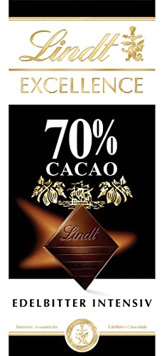 Lindt EXCELLENCE 70 % Kakao - Edelbitter-Schokolade Tafel | Vollmundige Bitter-Schokolade | Intensiver Kakao-Geschmack | Dunkle Schokolade | Vegane Schokolade | Schokoladengeschenk, 100g von Lindt