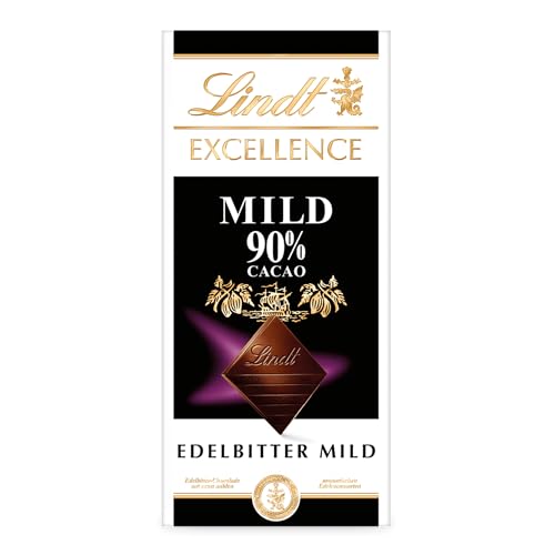 Lindt Excellence 90% Milde Edelbitter-Schokolade | 100g Schokoladentafel | Vegane Schokolade | Dunkle Schokolade von Lindt