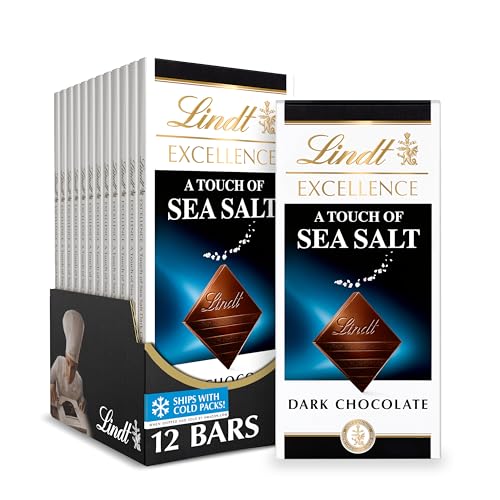 Lindt Exzellenz Ein Berührung von Meersalz Dunkel Schokoladenriegel, 100 Gramm Pakete (Packung von 12) von Lindt