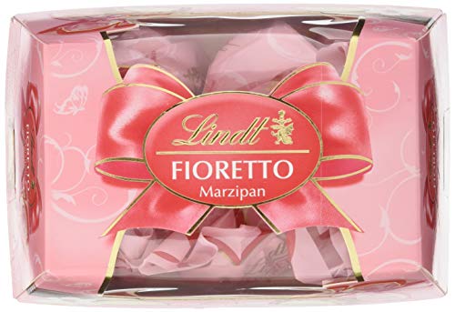 Lindt Fioretto Präsent Marzipan, raffiniertes Praliné mit Marzipan-Dessert-Füllung und feinen Mandelsplittern umhüllt von knusprigem Crisp und feiner Alpenmilch Chocolade, 138g von Lindt