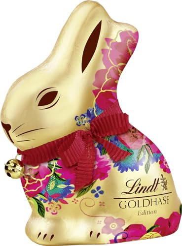 Lindt Goldhase Blumen Edition - Premium Vollmilch-Schokolade zu Ostern, 4er Pack (4 x 200 g) von Lindt